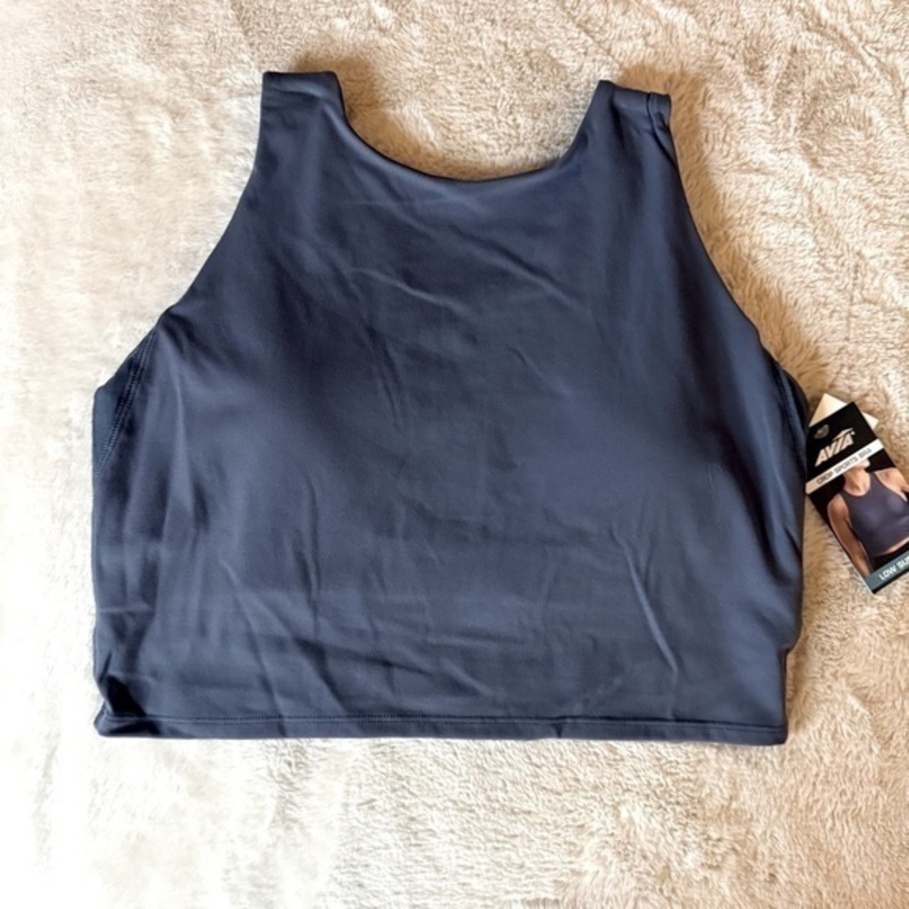 NWT Avia gray crop sports bra size large